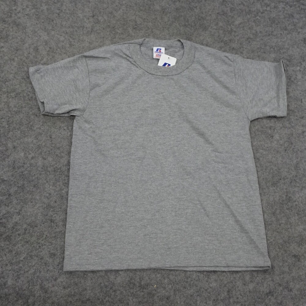 6 Vintage Russell Athletic Boys T Shirts Gray Small Youth NuBlend Oxford